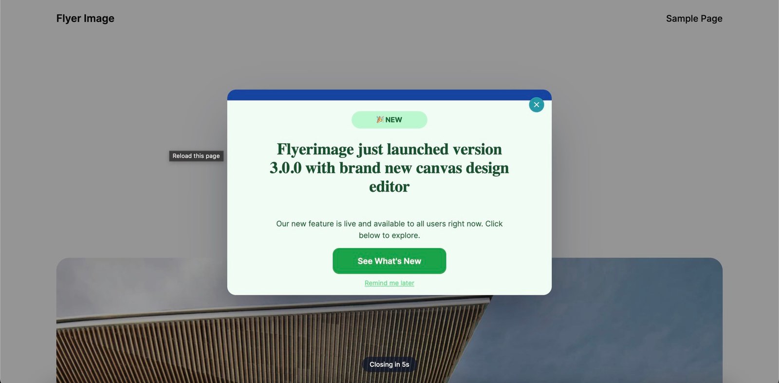 Flyerimage popup builder screenshot